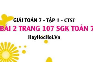 Giải bài 2 trang 107 Toán 7 Tập 1 SGK Chân trời sáng tạo